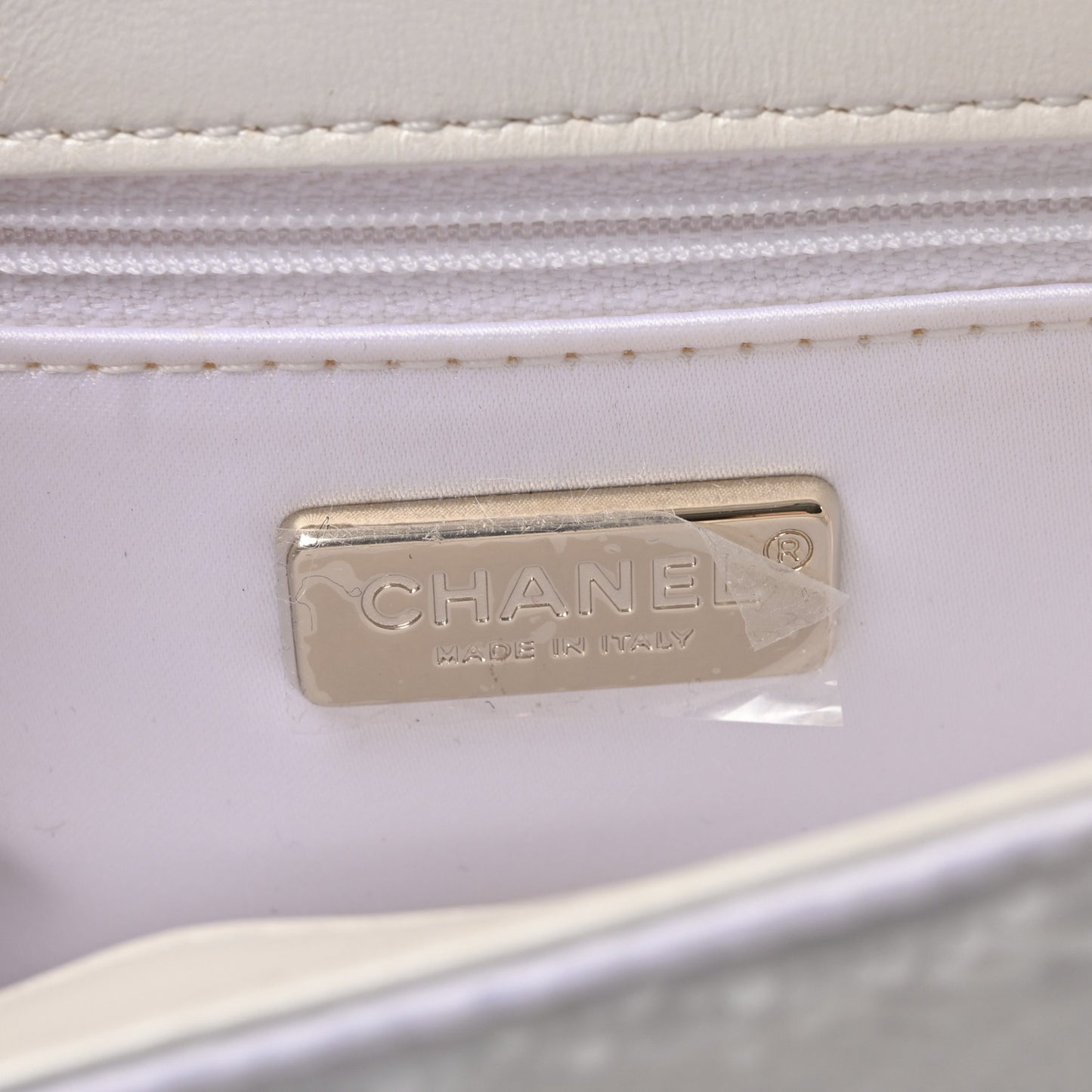 Sequin Mini Rectangular Flap White