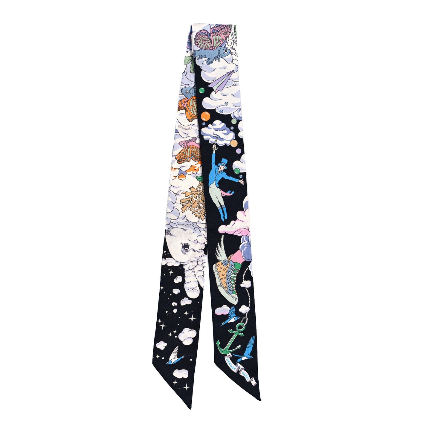 Silk Sur Mon Nuage Twilly Bleu Black Mauve