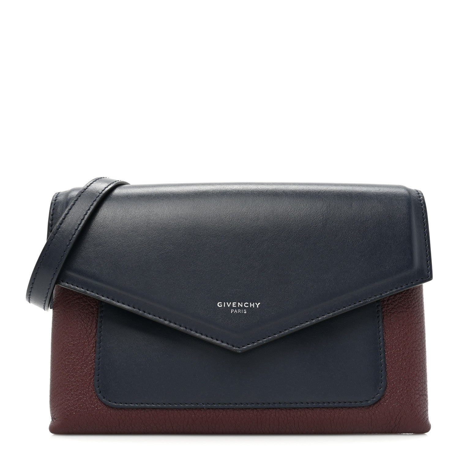 Givenchy Calfskin Duetto Crossbody Bag Blue Burgundy 1 of 13