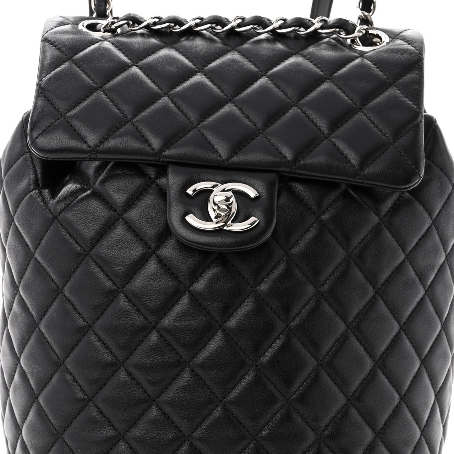Lambskin Quilted Small Urban Spirit Backpack Black