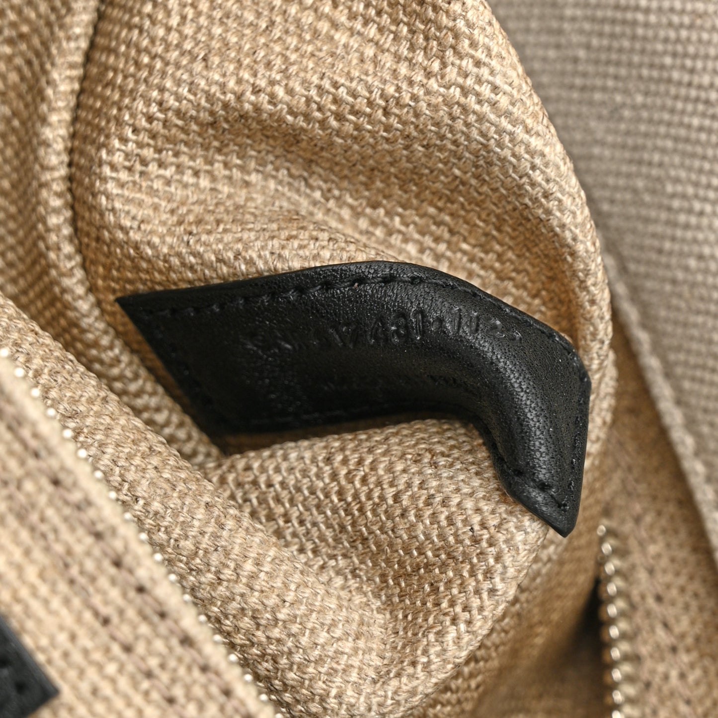 Linen Calfskin Small Rive Gauche Tote Greggio Natural