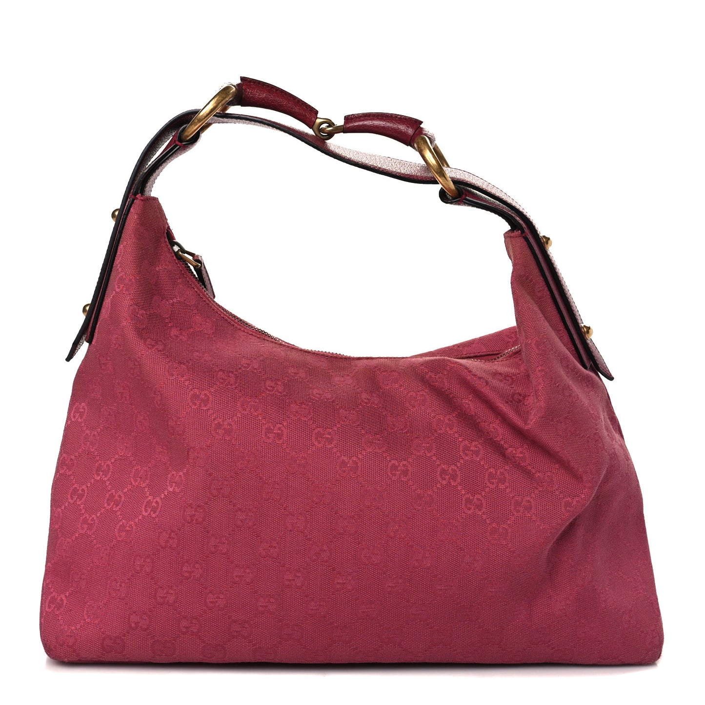 Monogram Medium Horsebit Chain Hobo Fuchsia