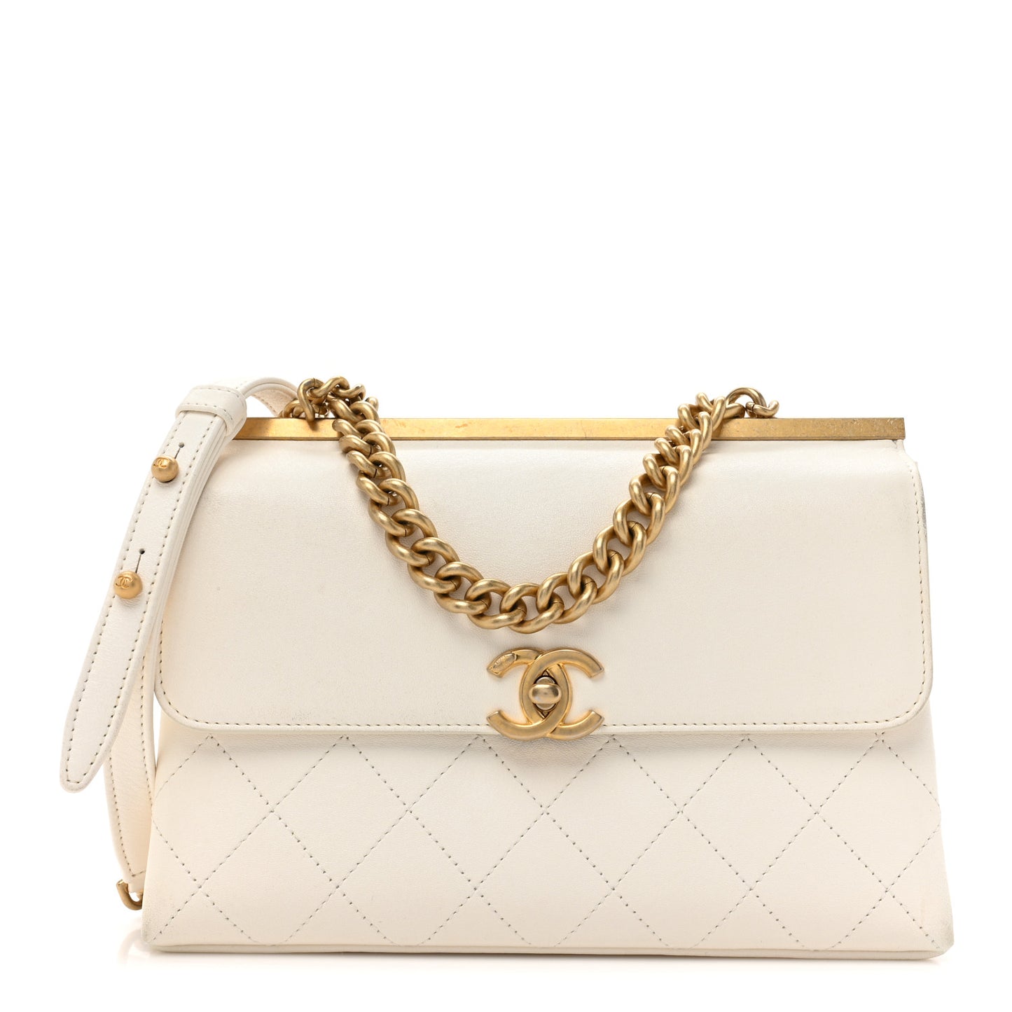 Lambskin Stitched Coco Luxe Small Flap Beige