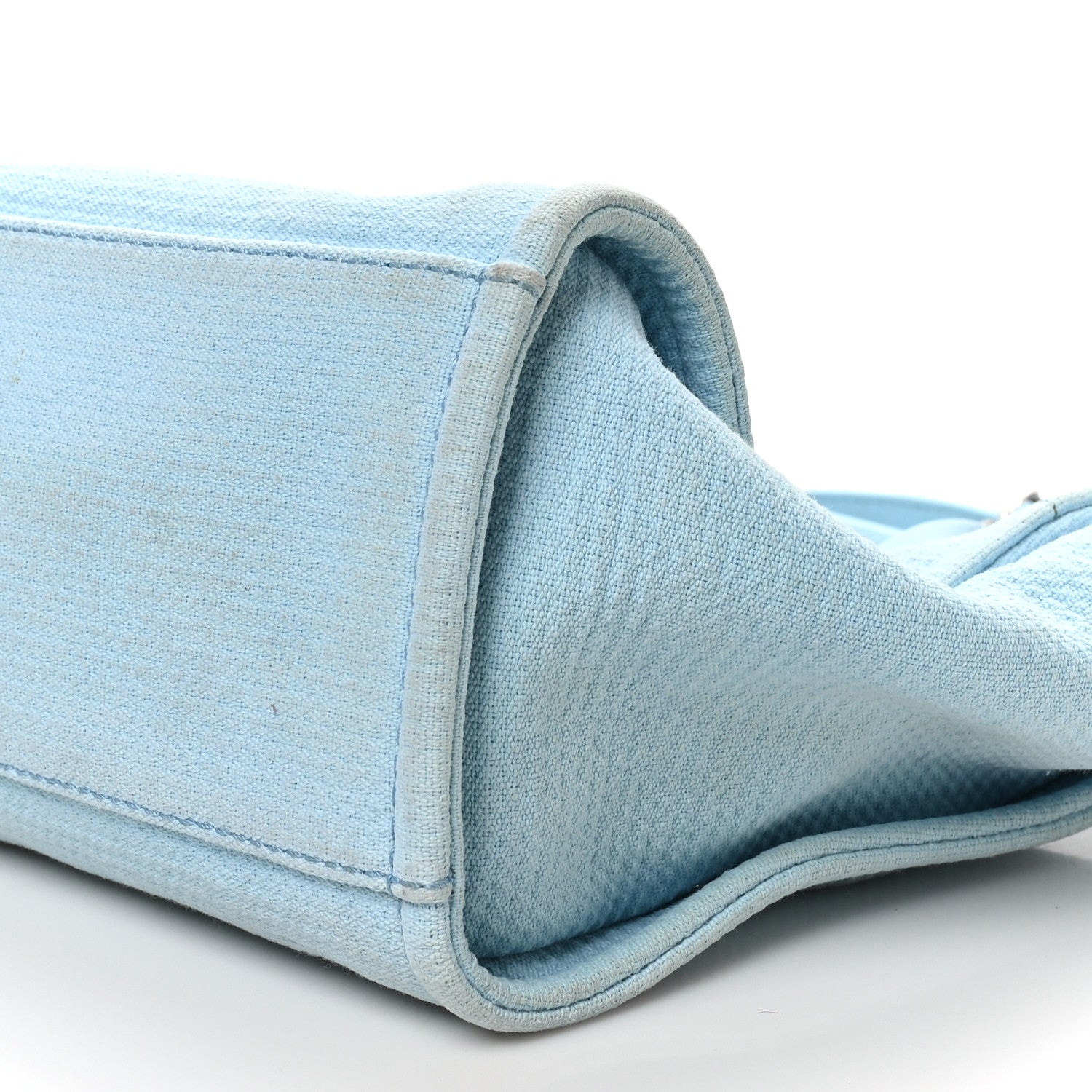 Chanel Mixed Fibers Small Deauville Tote Light Blue 11 of 13