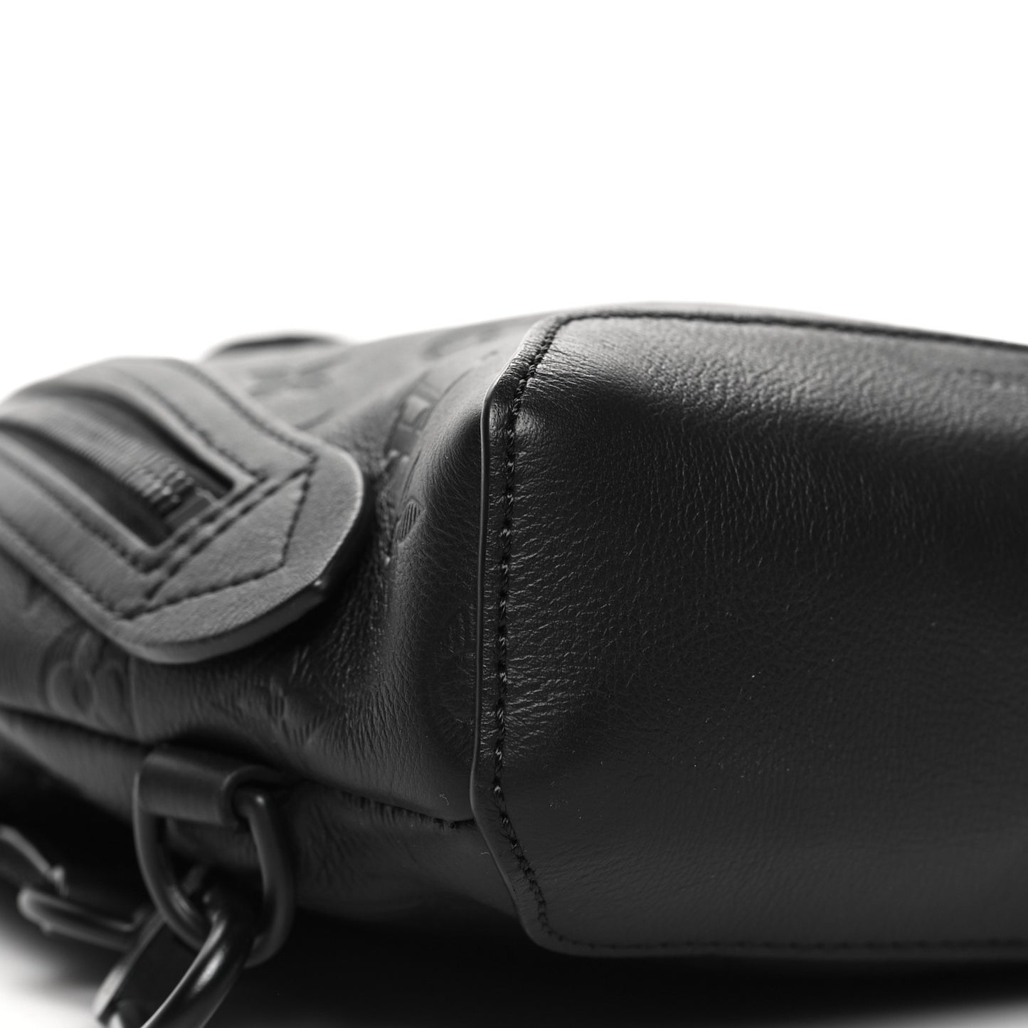 Calfskin Shadow Monogram Duo Slingbag Black