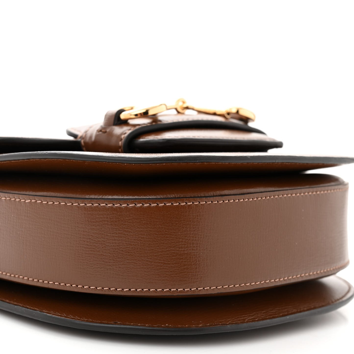 Azalea Calfskin Mini Horsebit 1955 Rounded Shoulder Bag Brown Sugar