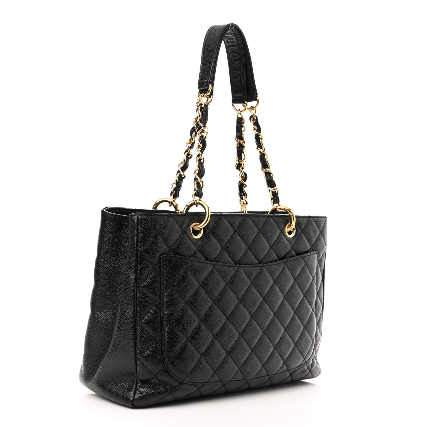 Caviar Quilted Grand Shopping Tote GST Black