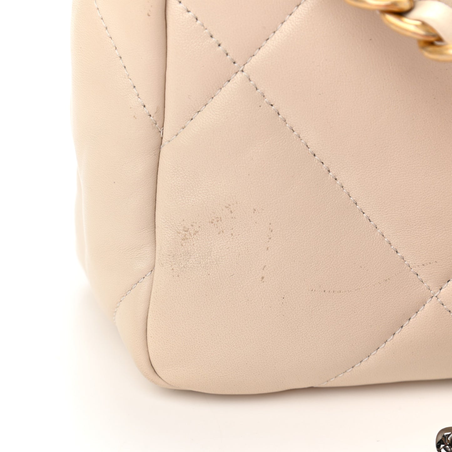 Lambskin Quilted Medium Chanel 19 Flap Light Beige
