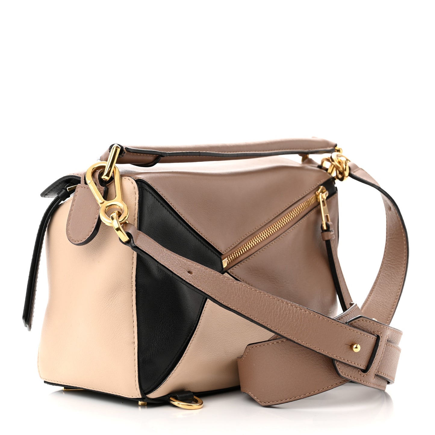 Calfskin Small Puzzle Bag Sand Hazelnut Ash