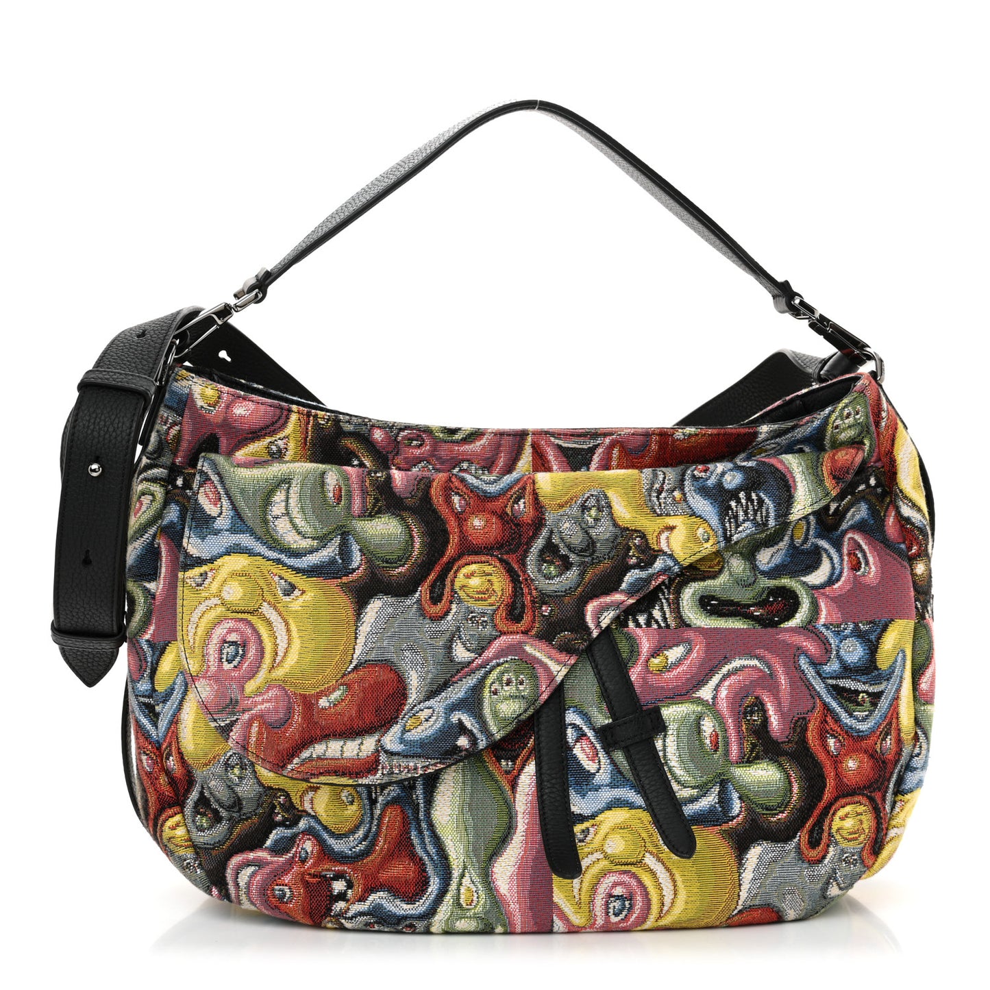 X KENNY SCHARF Jacquard Printed Soft Saddle Bag Multicolor