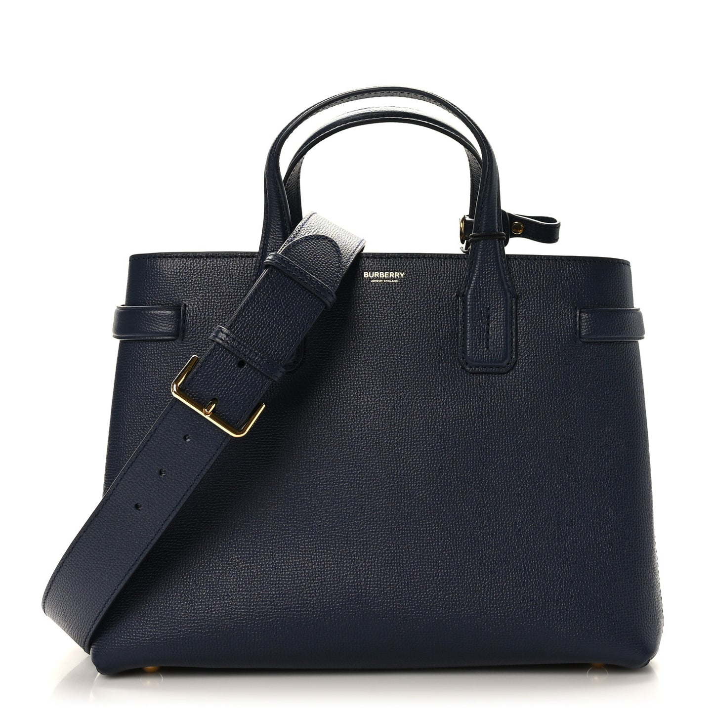 Derby Calfskin Vintage Check Medium Banner Tote Regency Blue