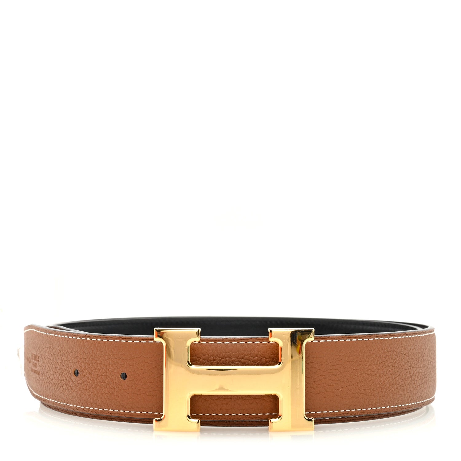 Hermes Box Togo 32mm H Belt 100 40 Black Gold 1 of 5