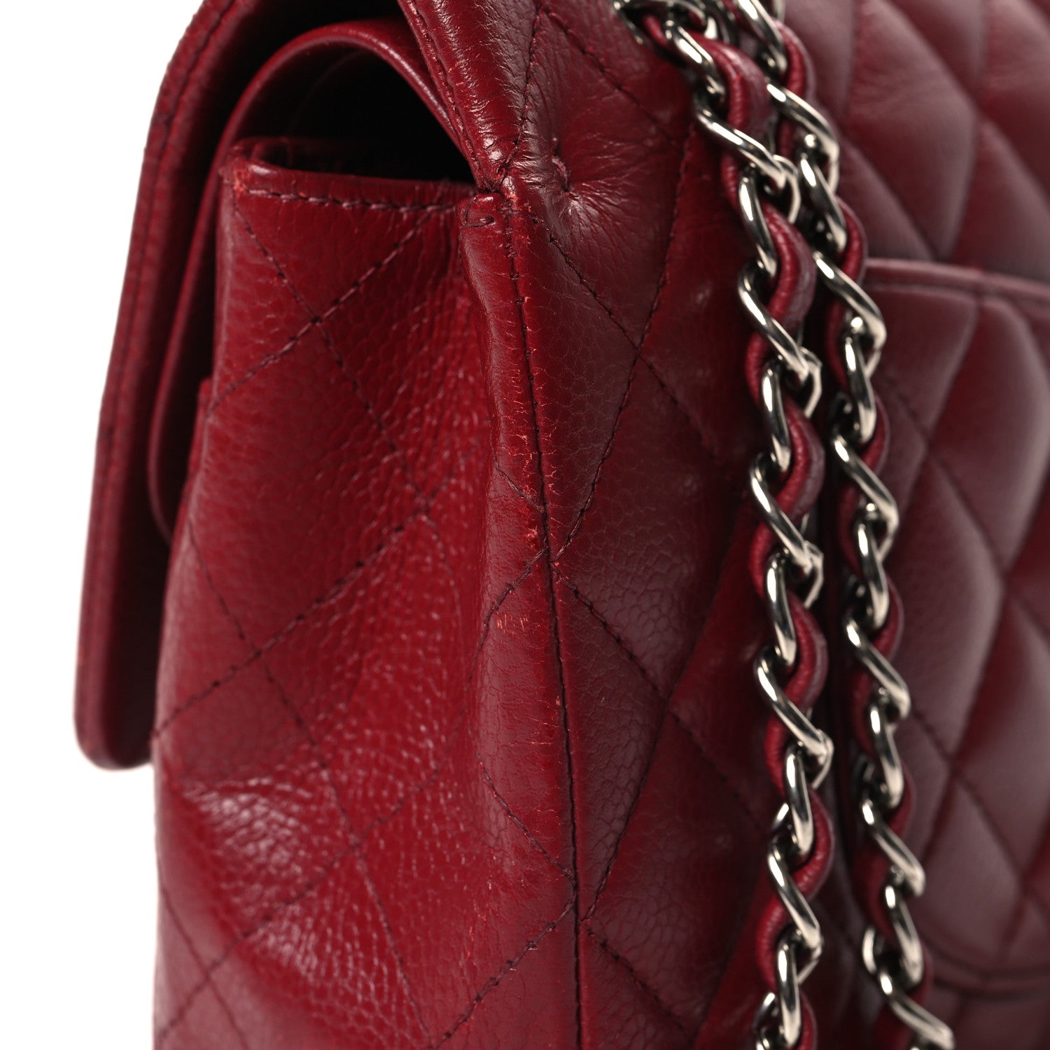 Chanel Caviar Quilted Medium Double Flap Dark Red 15 of 15