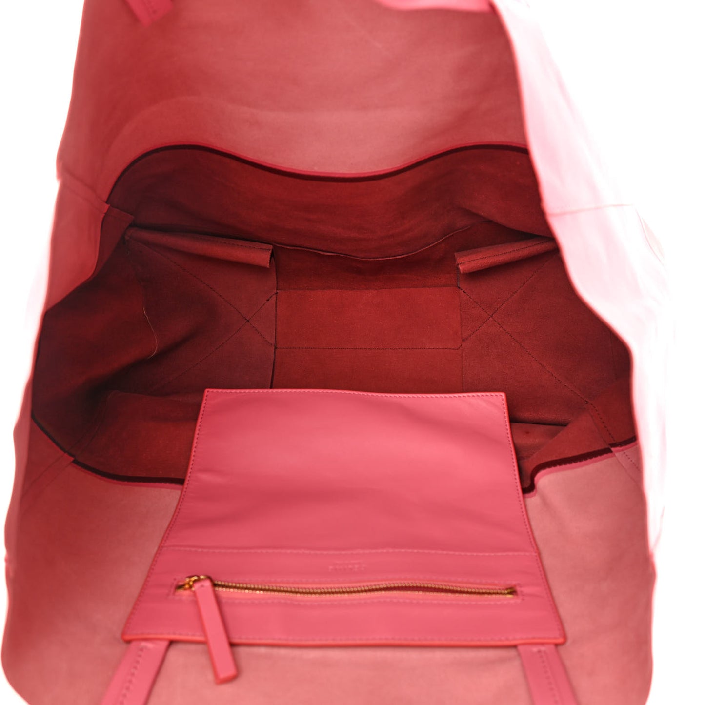 Lambskin Horizontal Bi-Color Cabas Pink Rust