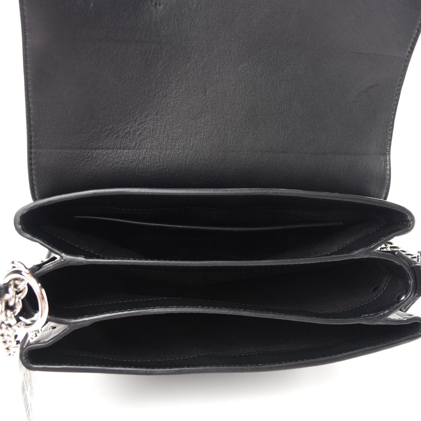 Goatskin Studded Twin Skull Crossbody Black