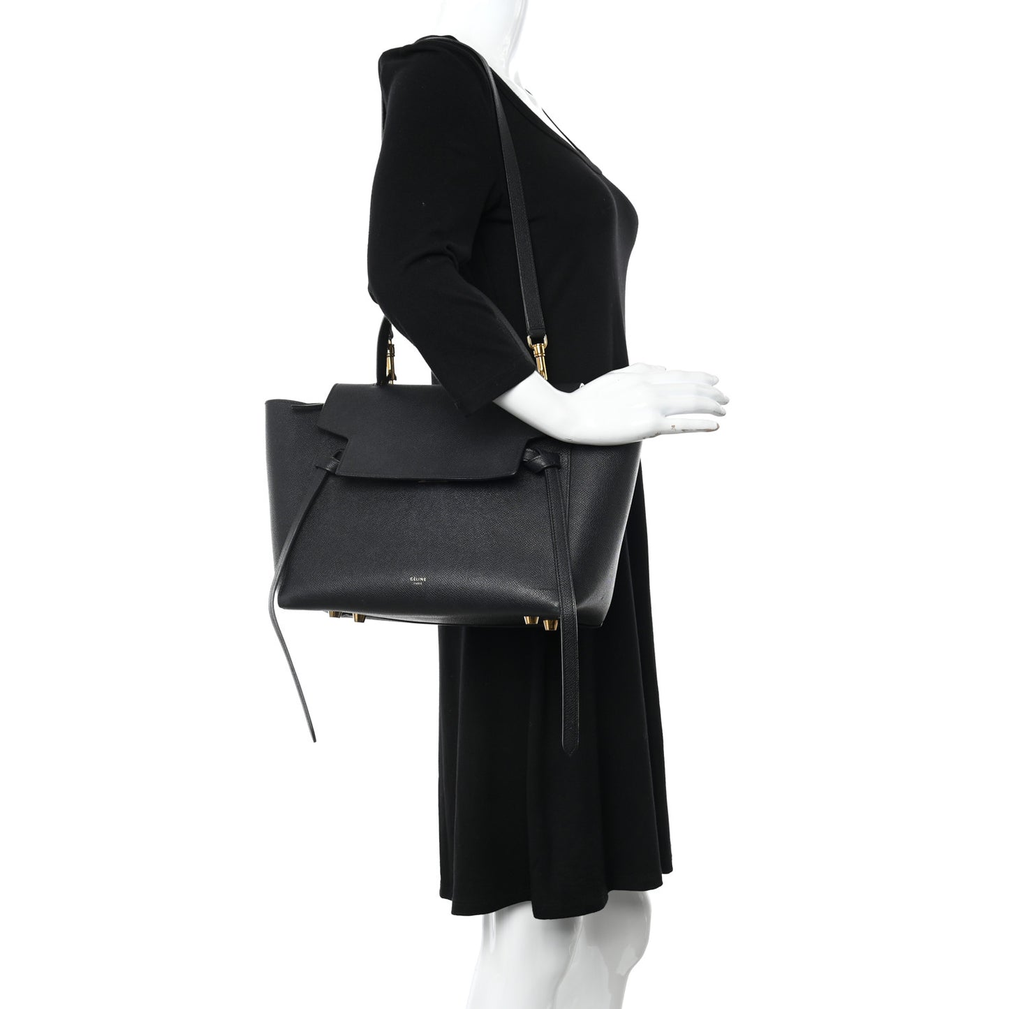 Grained Calfskin Mini Belt Bag Black