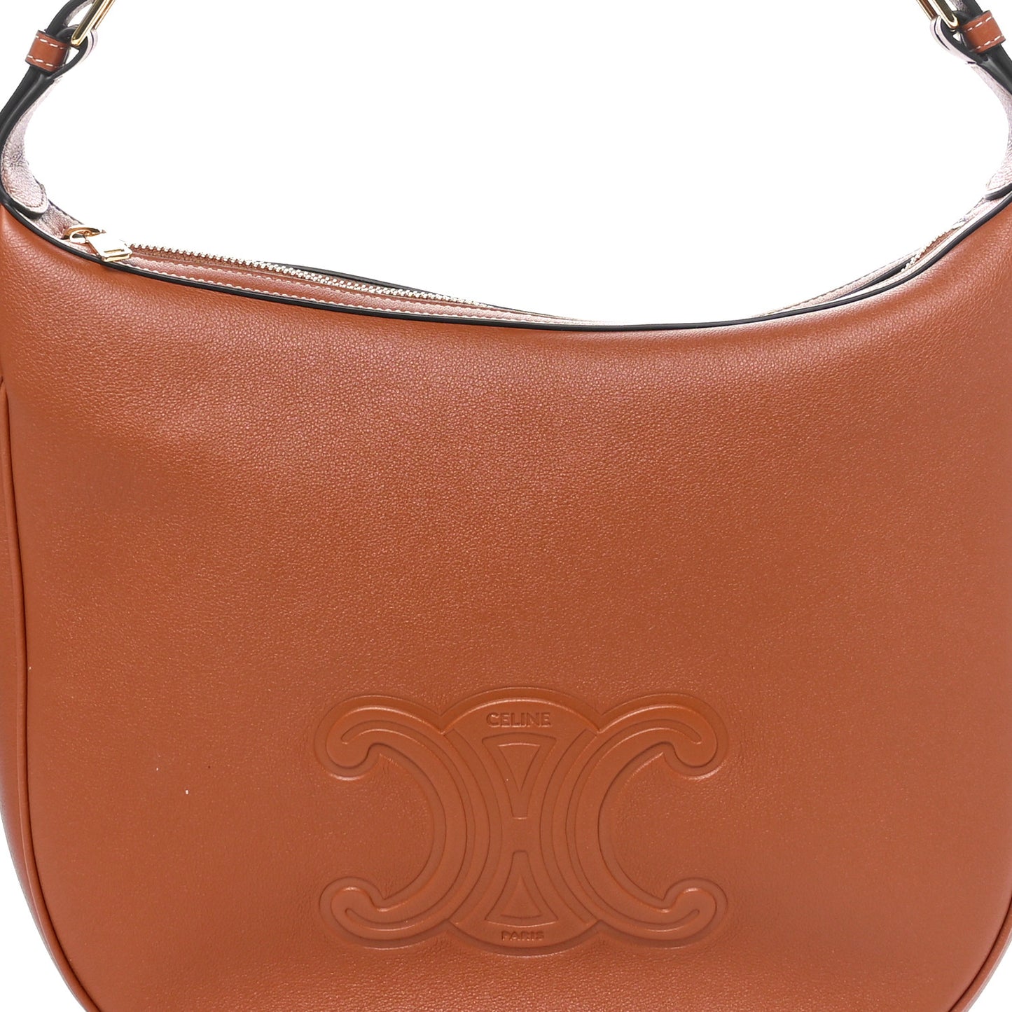 Supple Calfskin Medium Triomphe Heloise Shoulder Bag Tan