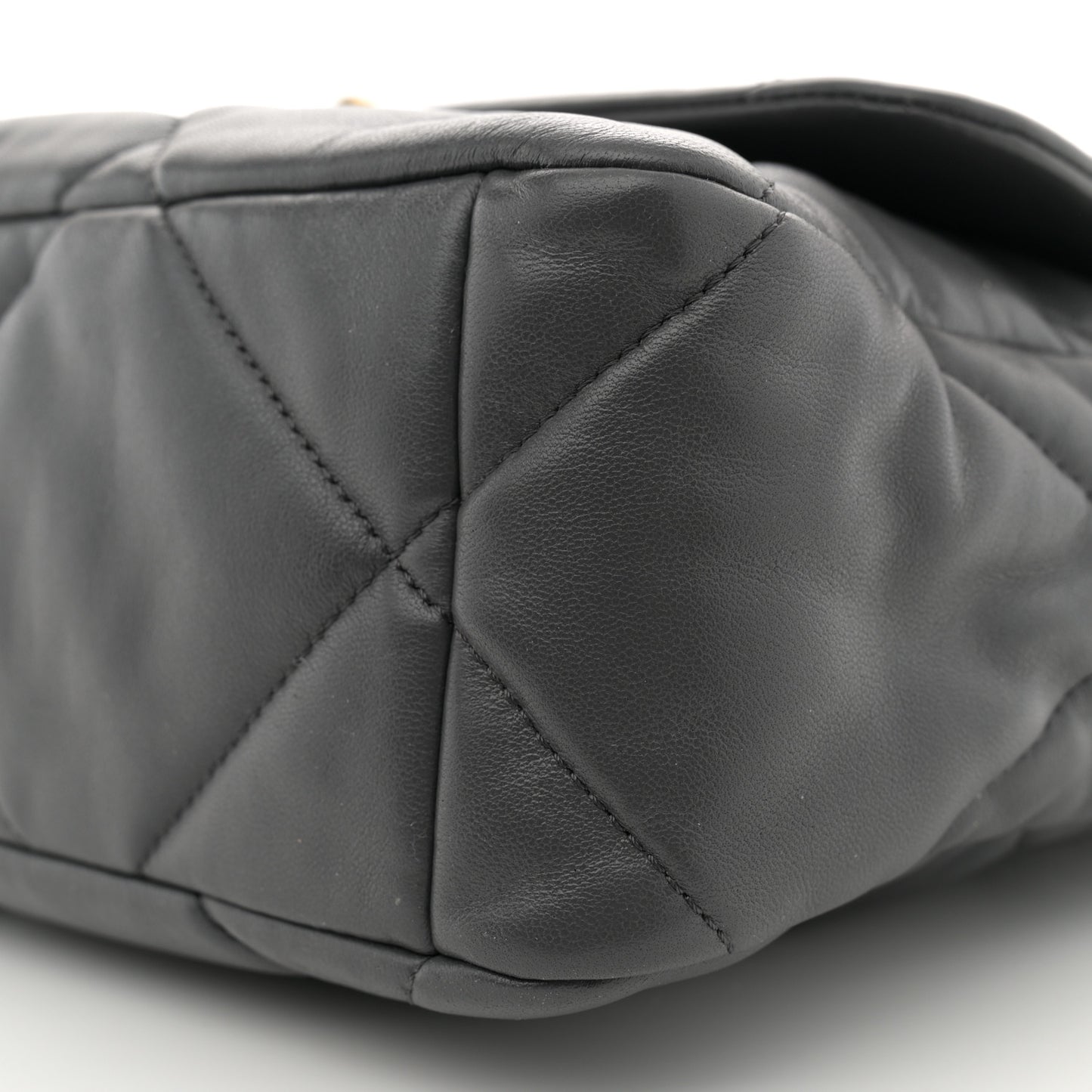 Goatskin Quilted Large Chanel 19 Flap Dark Grey