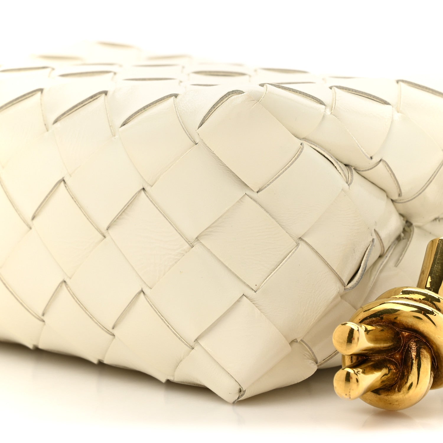 Bottega Veneta Nappa Intrecciato Metallic Knot Mini Loop Camera Bag Bone 8 of 9