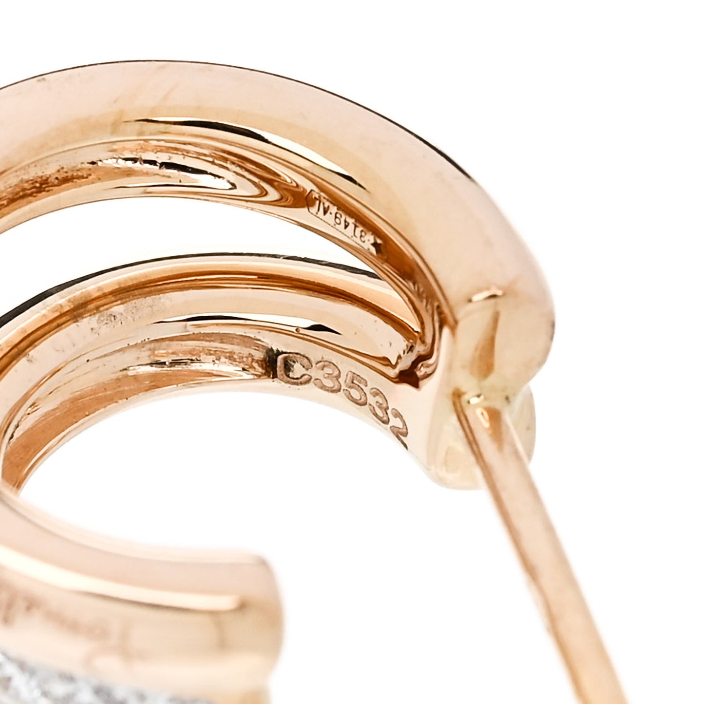 18K Rose Gold Diamond Iconica Double Hoop Earrings