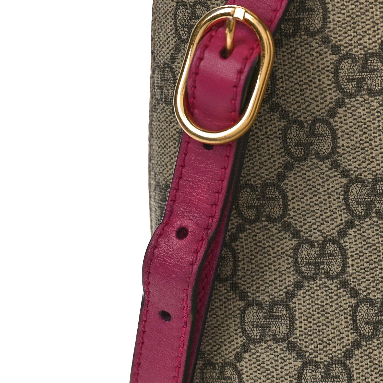 Gucci GG Supreme Monogram Moon Calfskin Small Zip Top Tote Beige Ebony Hibiscus Red New Rosette 11 of 15