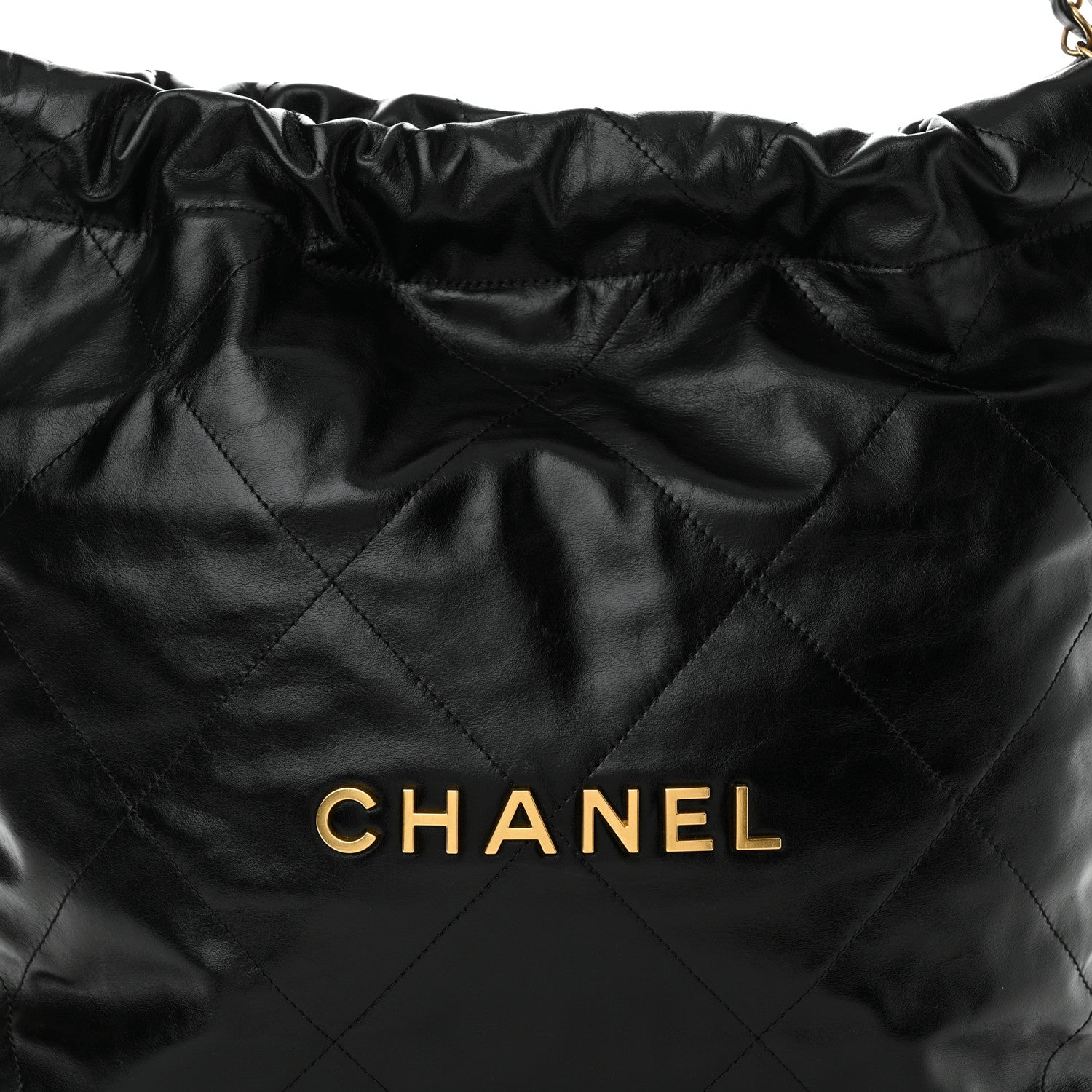 Chanel Shiny Calfskin Quilted Small Chanel 22 Black 9 of 11