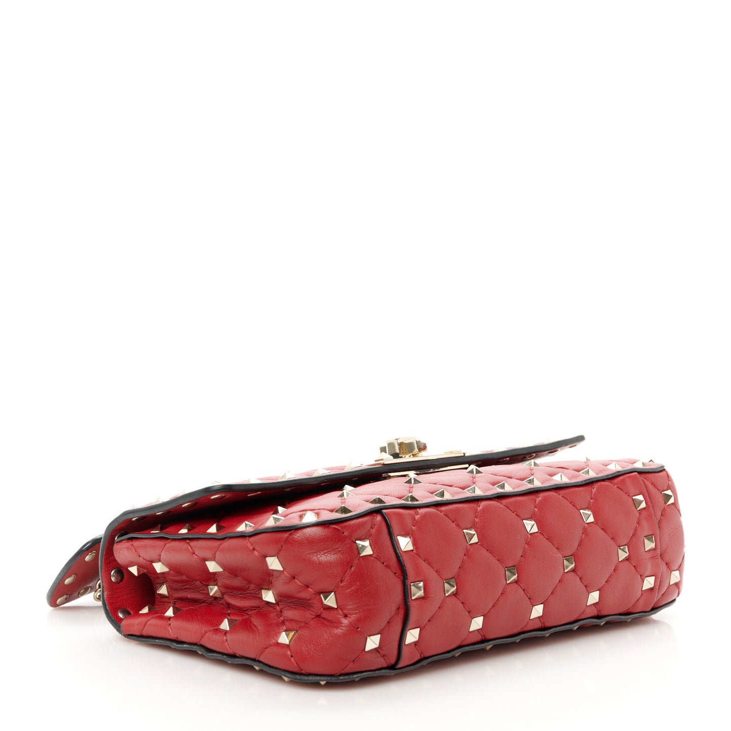 Nappa Small Rockstud Spike Shoulder Bag Rosso Valentino