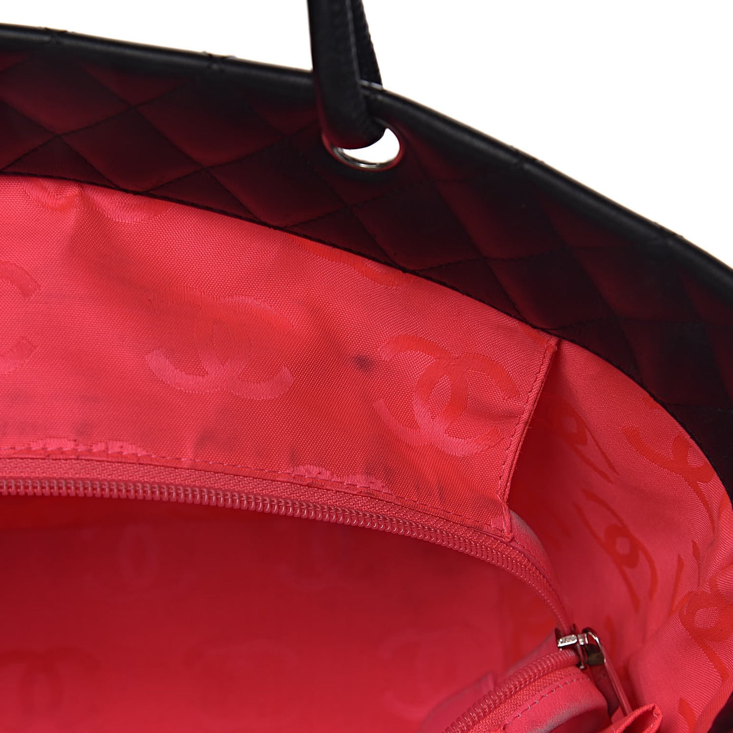 Calfskin Quilted Large Cambon Tote Black