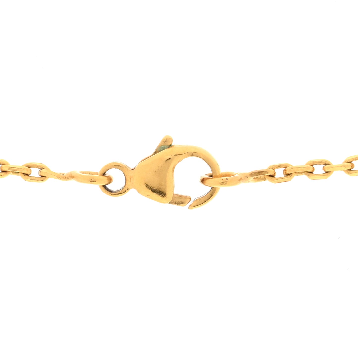 Lacquered Gold Pop H Pendant Necklace White