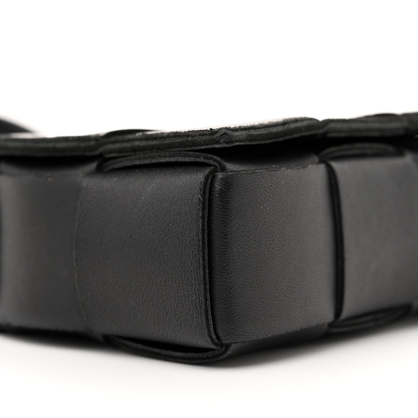 Lambskin Maxi Intrecciato Cassette Crossbody Bag Black