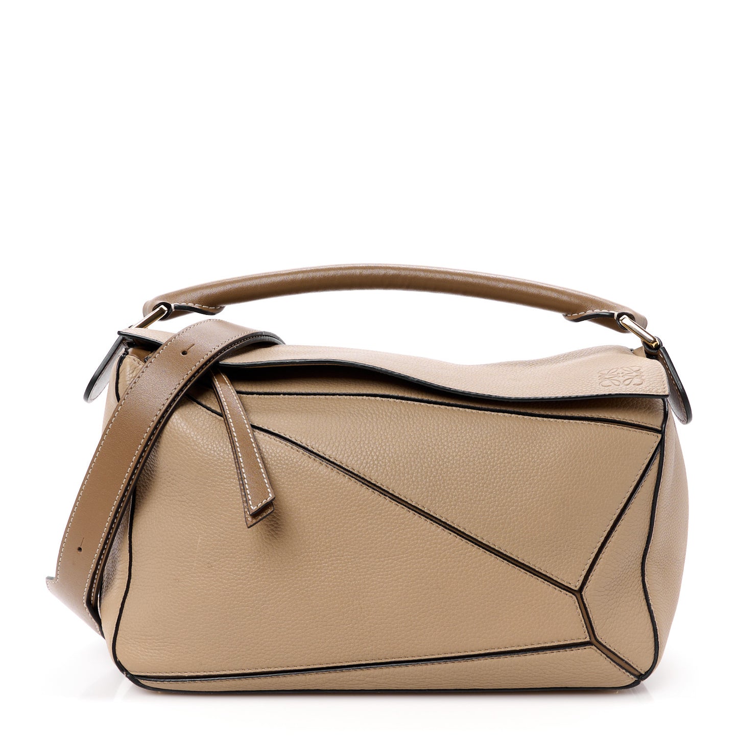 Calfskin Medium Puzzle Bag Sand Mink