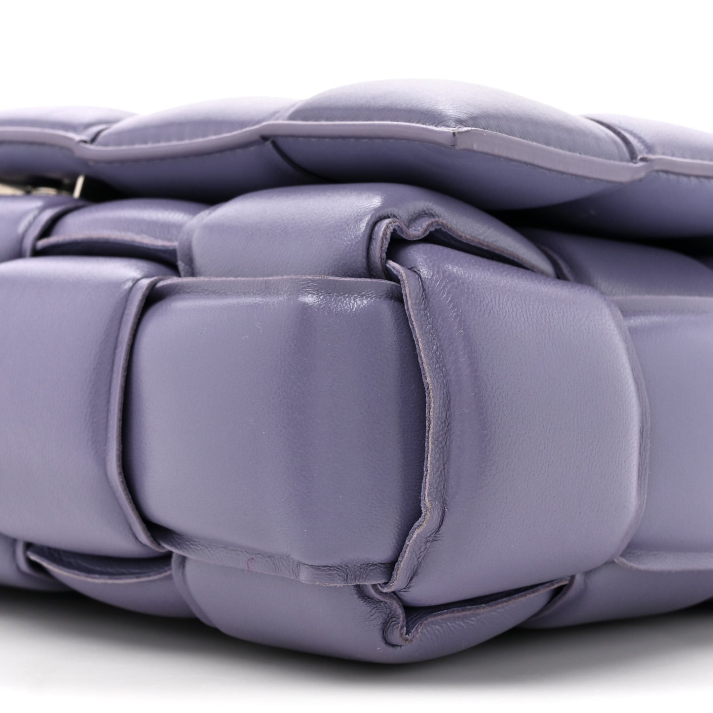 Lambskin Maxi Intreccio Padded Chain Cassette Crossbody Bag Lavender