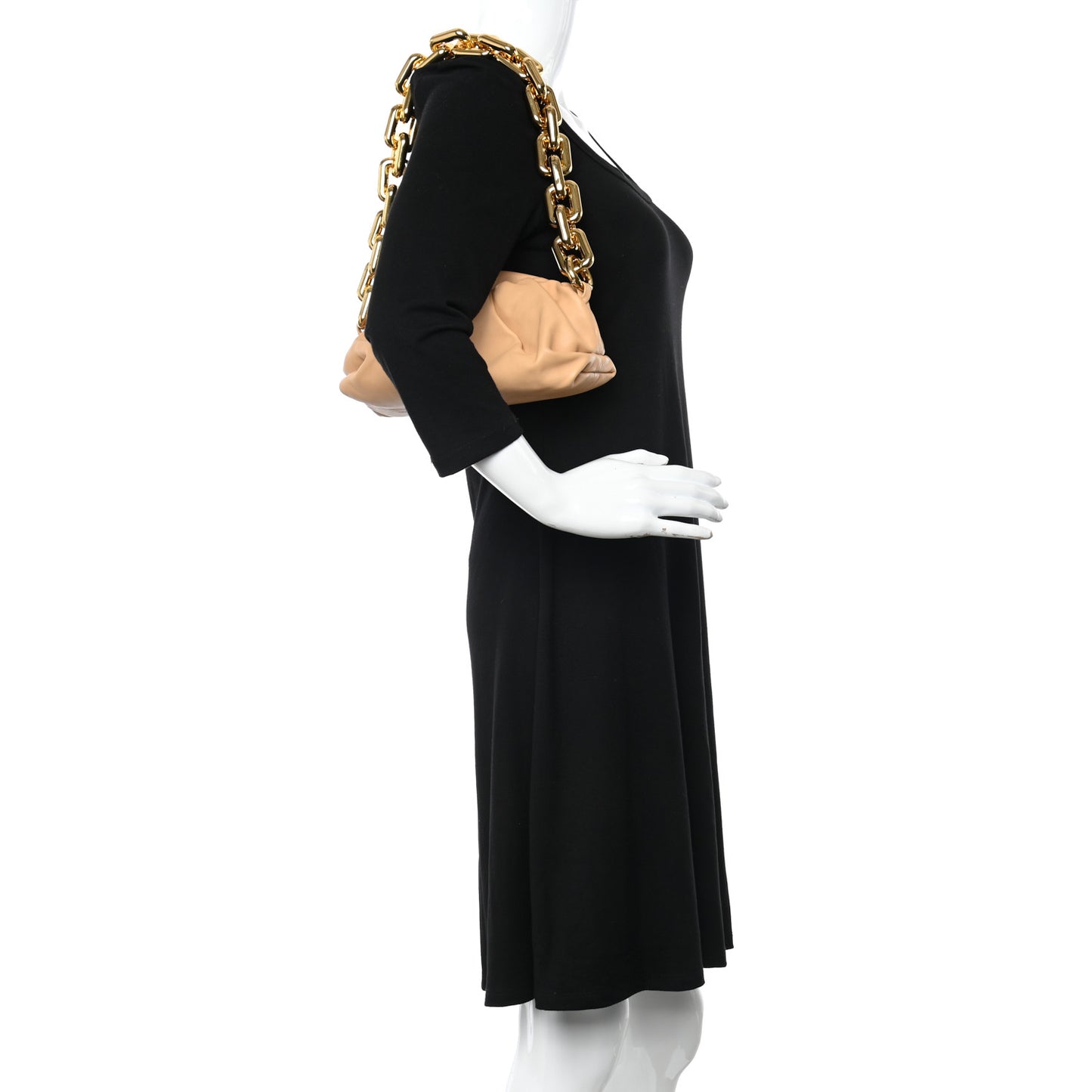 Calfskin Teen Chain Pouch Almond