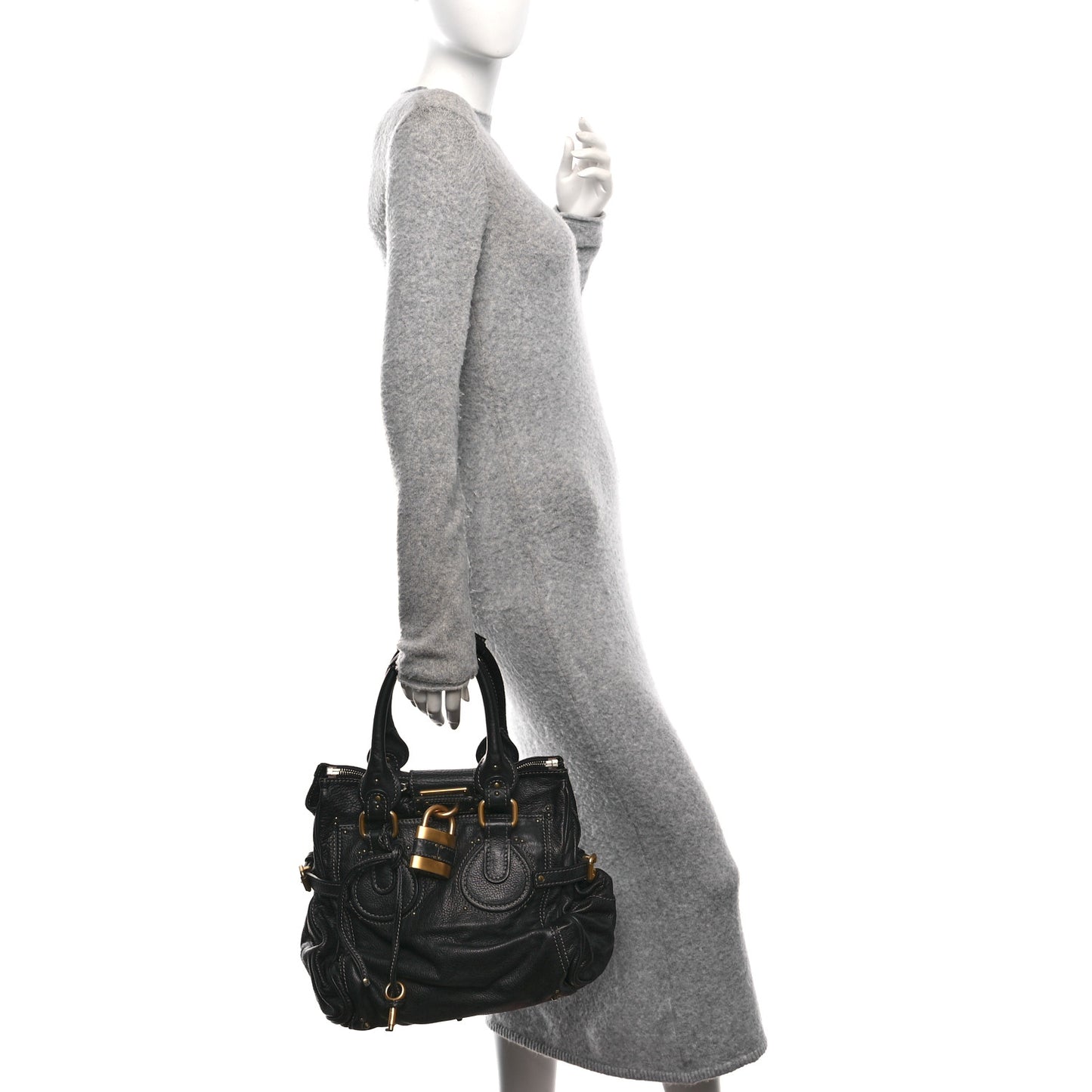 Grained Calfskin Paddington Tote Black