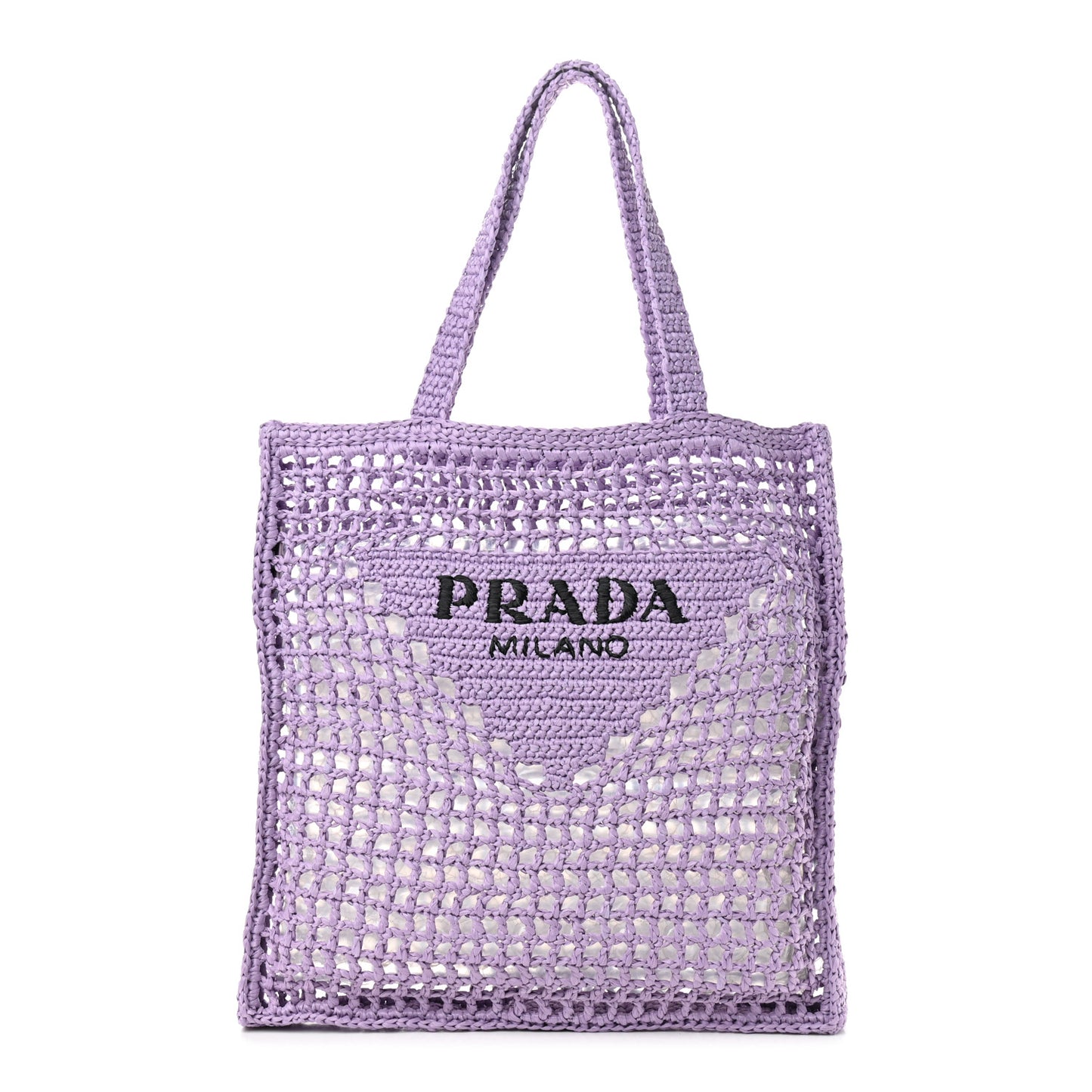 Yarn Raffia Effect Crochet Logo Embroidered Tote Bag Lilium