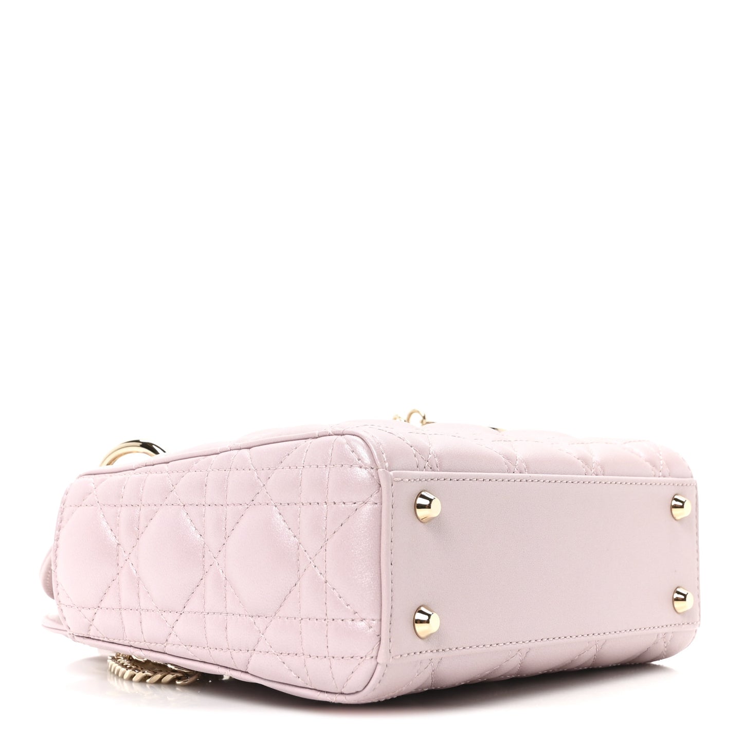 Metallic Lambskin Cannage Mini Lady Dior Lotus
