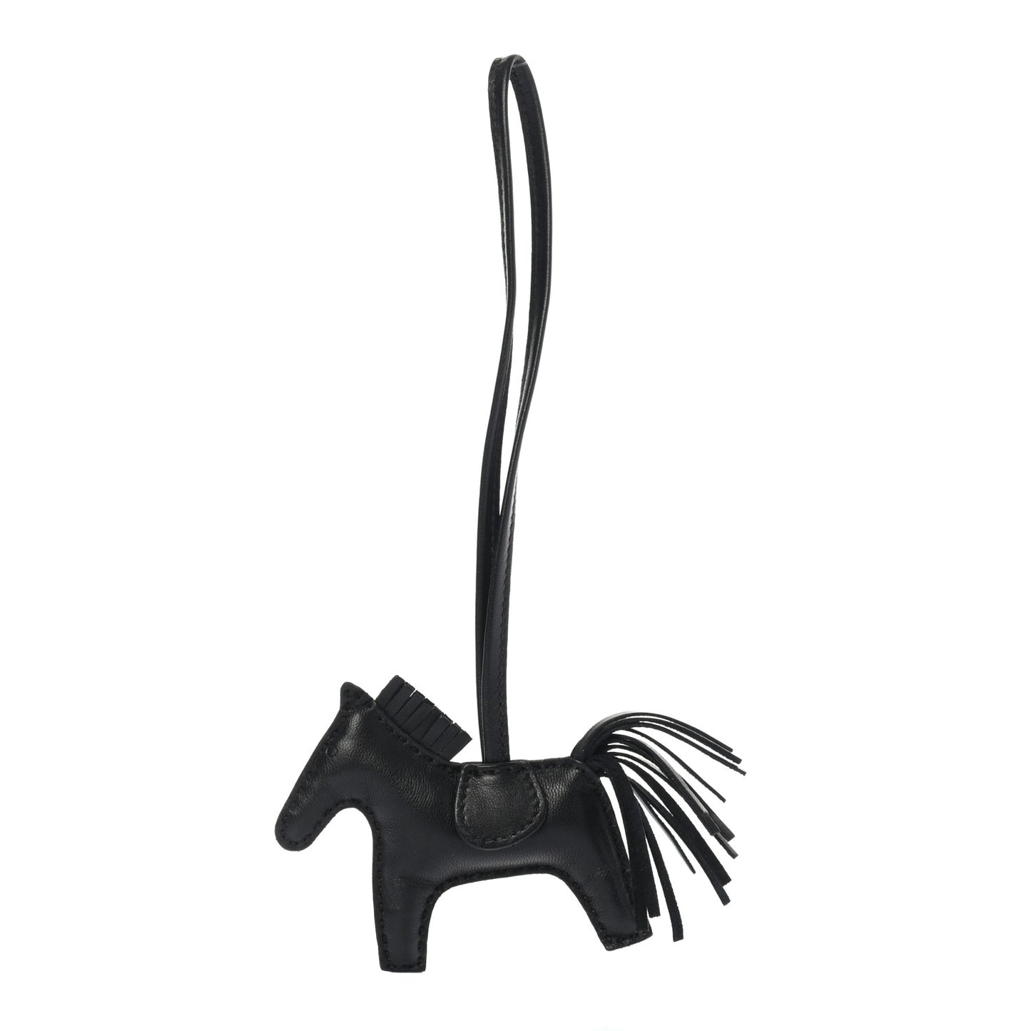 Milo Lambskin Grigri Rodeo Horse Bag Charm PM So Black