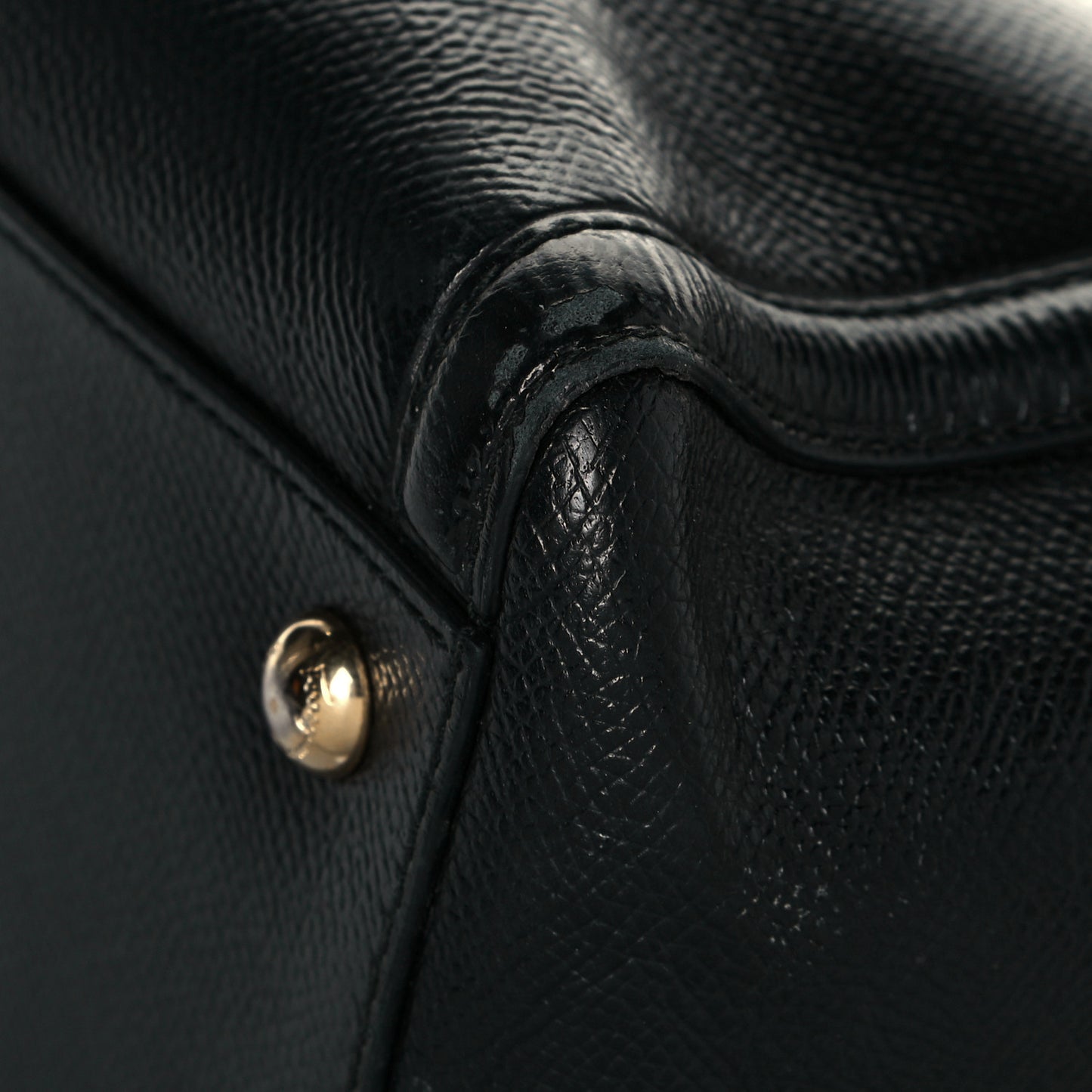 Hammered Calfskin Vara Bow Chain Tote Black