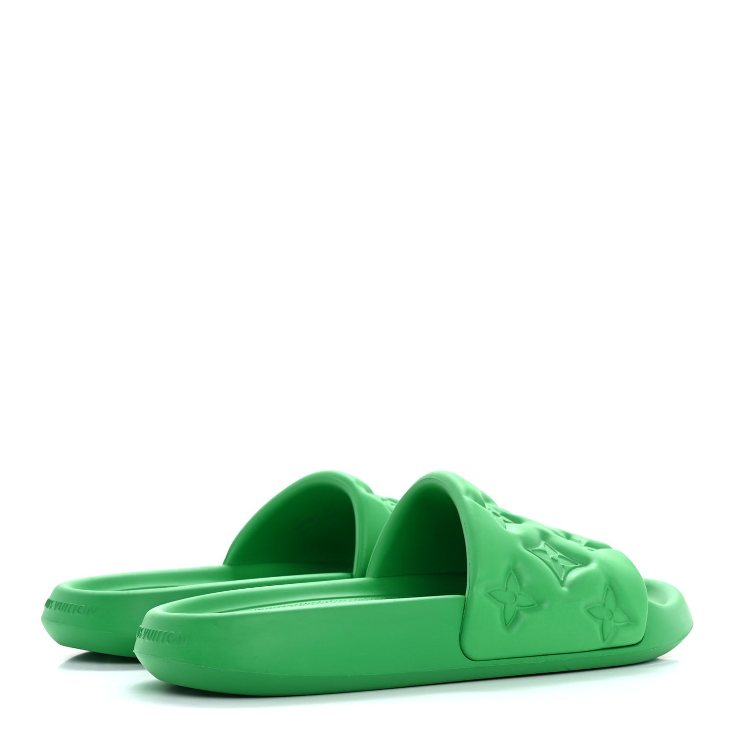 Rubber Embossed Monogram Mens Waterfront Mules 10 Green