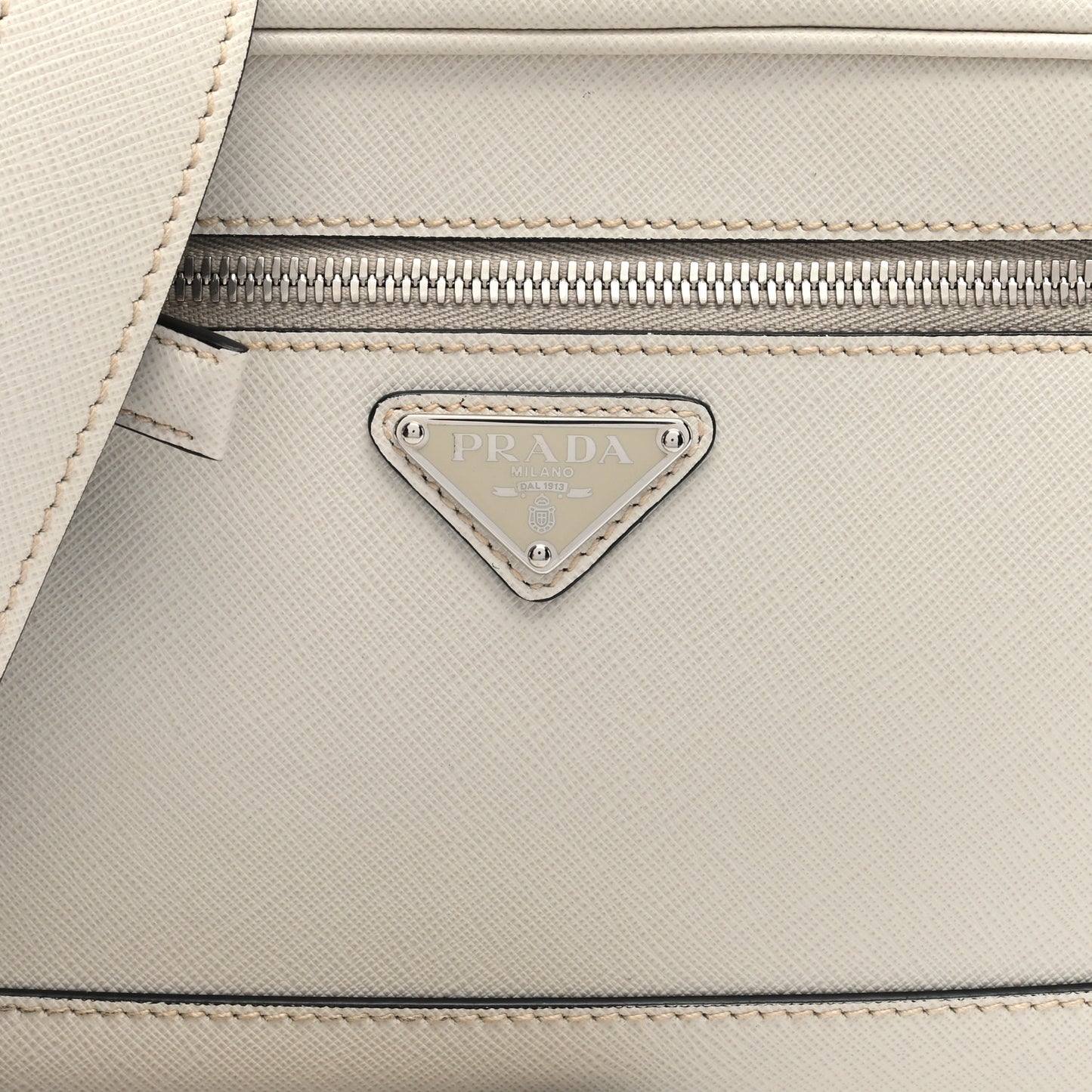 Saffiano Travel Triangle Wristlet Crossbody Bag White
