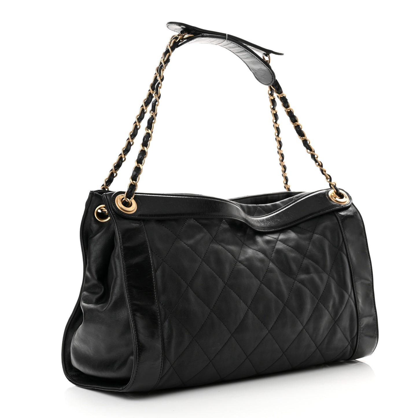 Calfskin Quilted Small In The Mix Shopping Tote Black