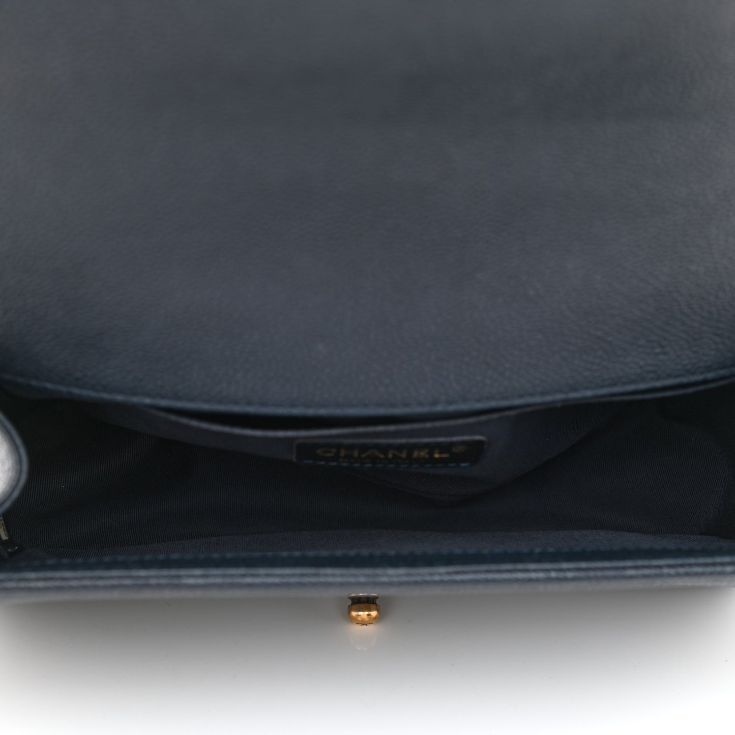 Caviar Quilted Medium Boy Flap Navy