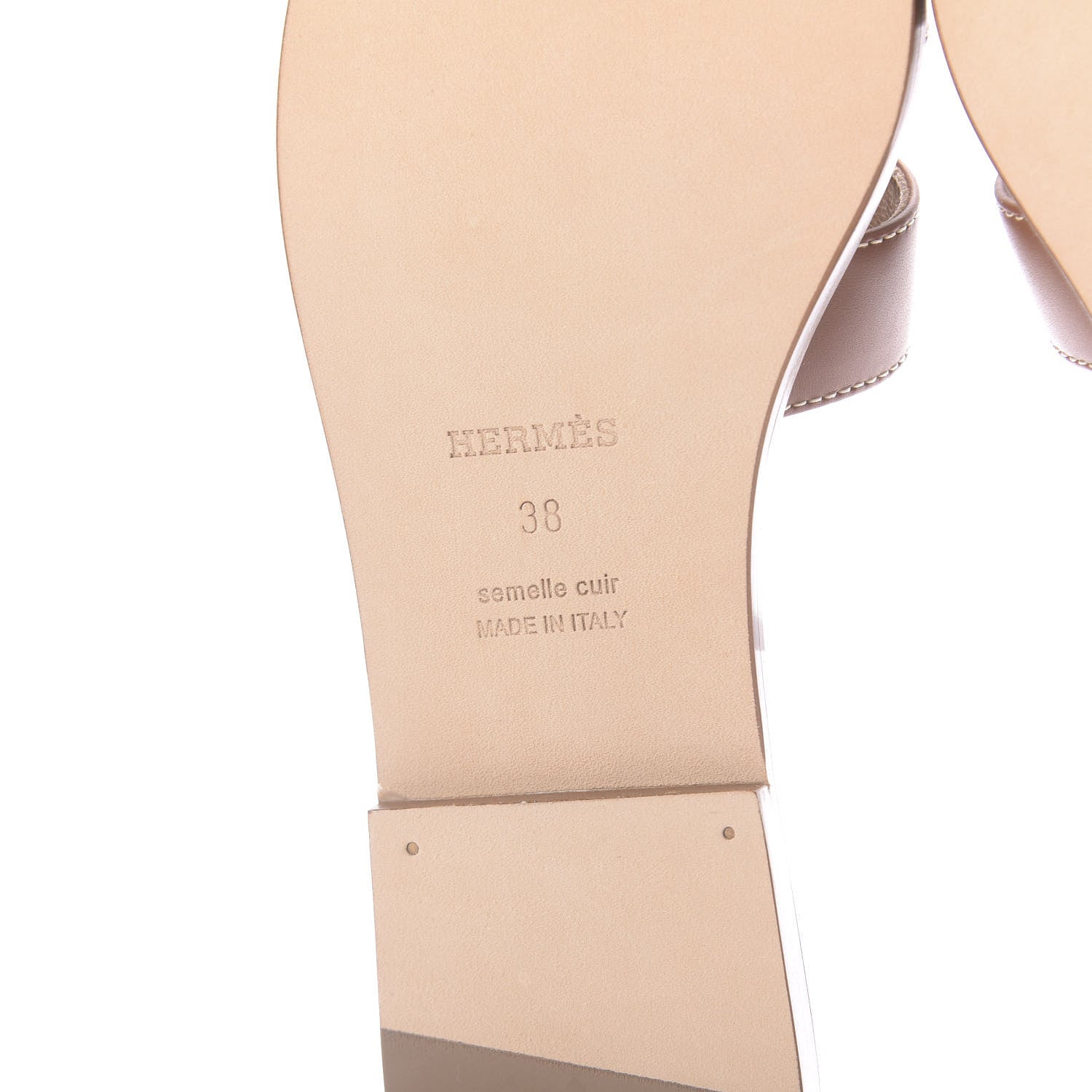 Hermes Box Calfskin Oran Sandals 38 Gold 9 of 11