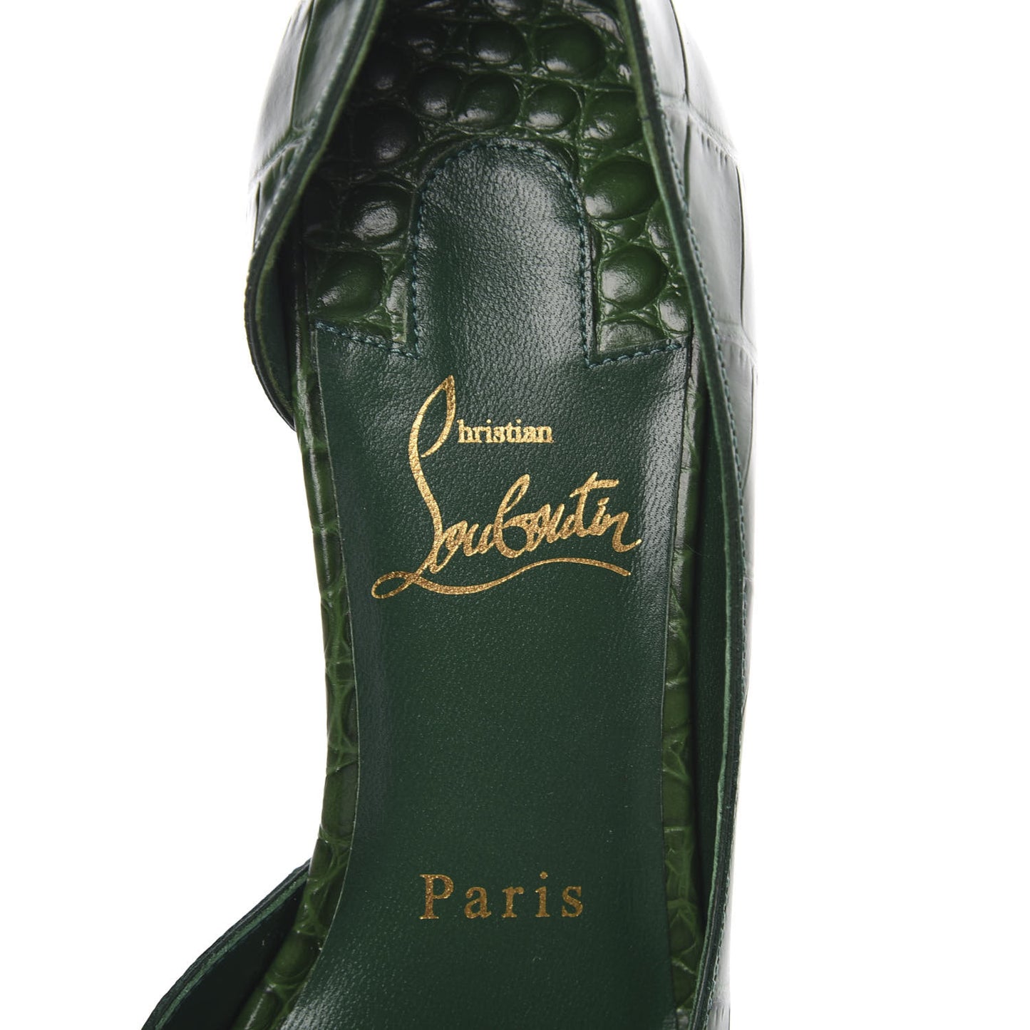 Calfskin Alligator Embossed Iriza 70 Pumps 35 Canopee