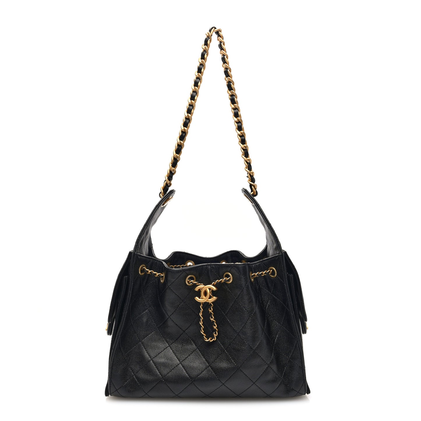 Caviar Quilted Small Chanel 25 Handbag Black