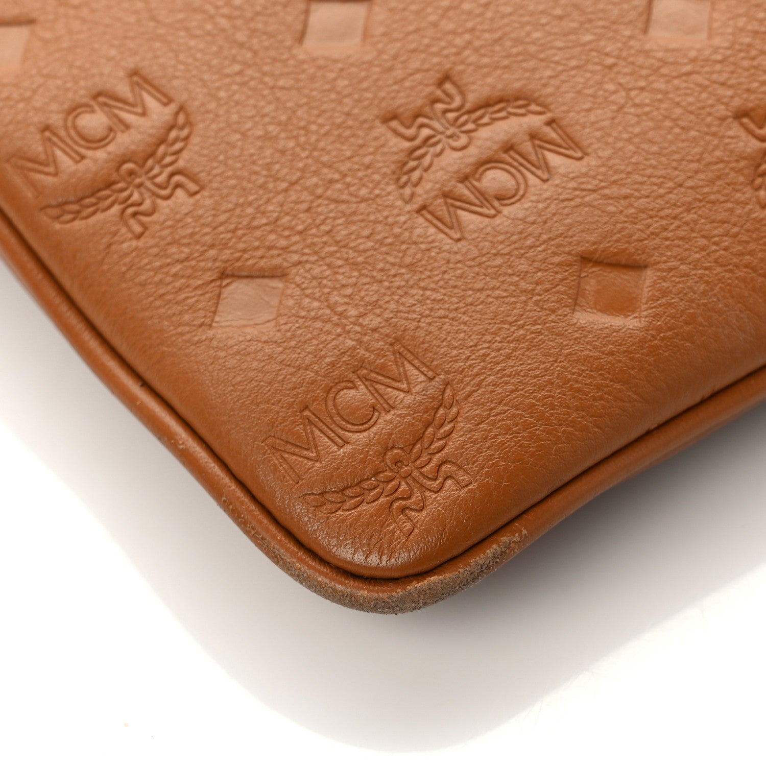 MCM Calfskin Ottomar Crossbody Pouch Cognac 9 of 10