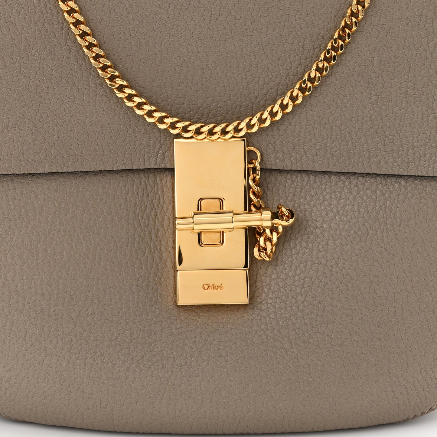 Grained Lambskin Drew Shoulder Bag Motty Grey