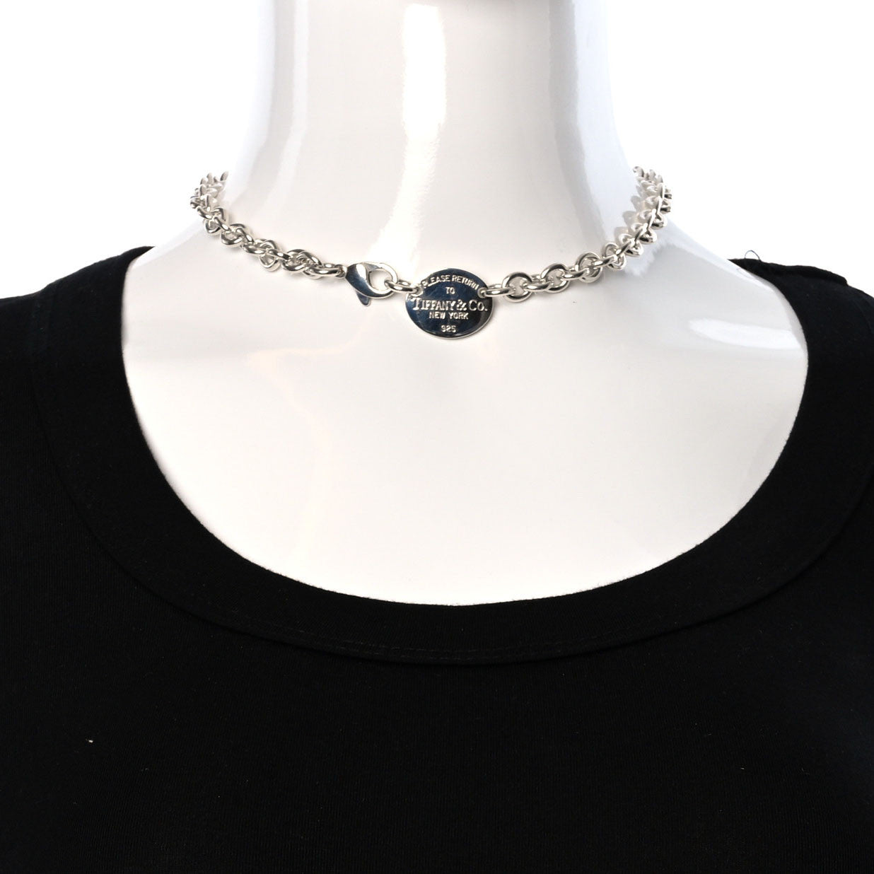 Sterling Silver Return to Tiffany Oval Tag Choker Necklace