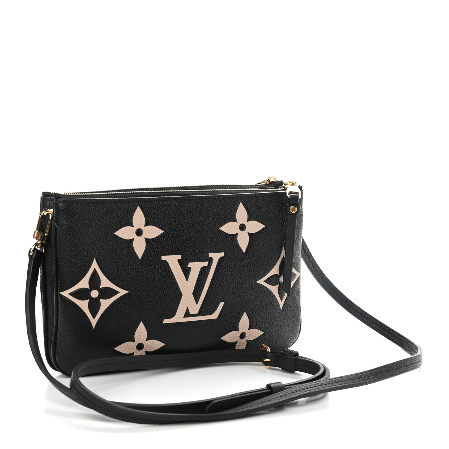 Empreinte Monogram Giant Double Zip Pochette Black Cream