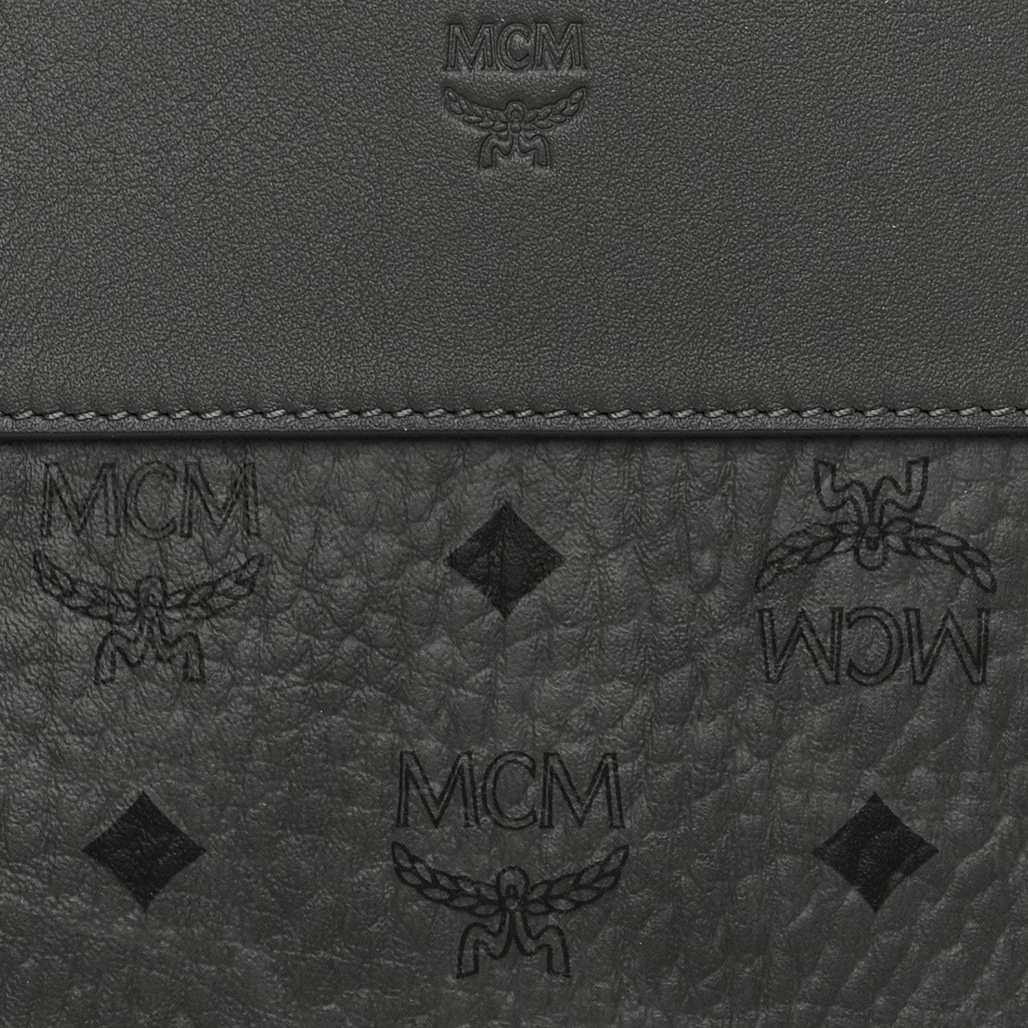 MCM Visetos Medium Aren Shopper Tote Grey 7 of 10